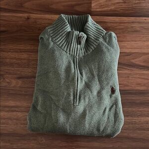 Polo Ralph Lauren Men's Green Half-Zip Sweater